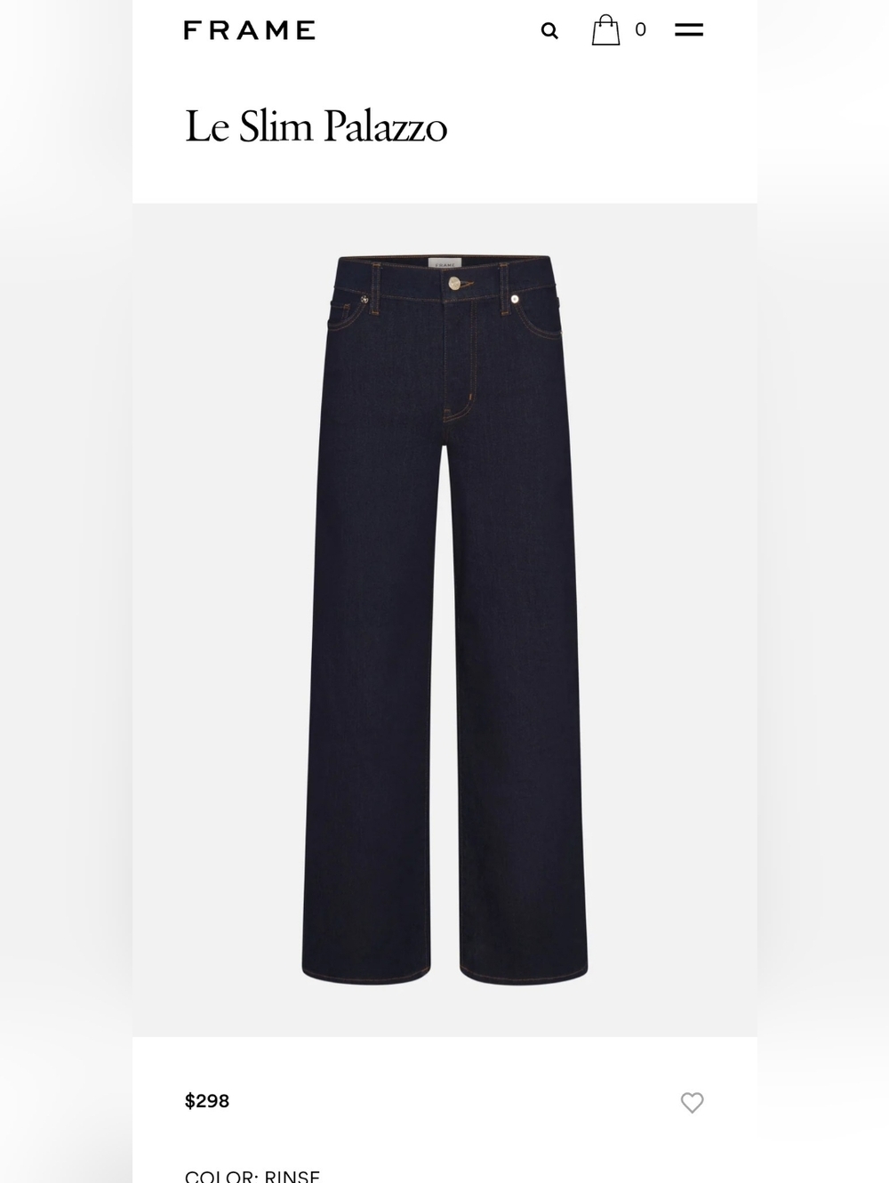 NWT Frame Le Slim Palazzo Wide Leg Jeans 28 Dark Rinse - Picture 7 of 7